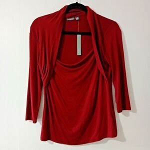 Apt. 9 Women's Burgundy Red 3/4" Sleeve Blouse Top Size Medium NN8053